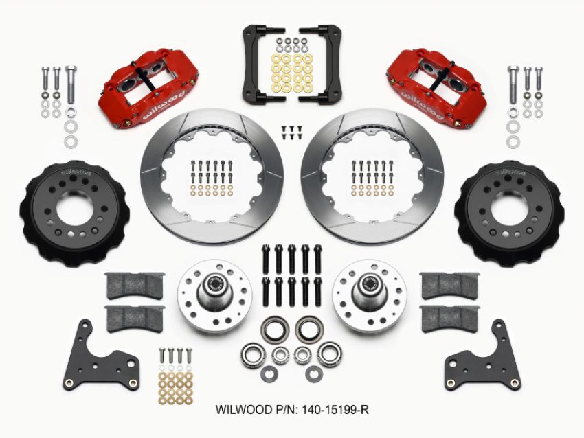 Wilwood 140-15199-R Narrow Superlite 6R Front Hub Kit 12.88in Red 65-72 CDP C Body -Drum