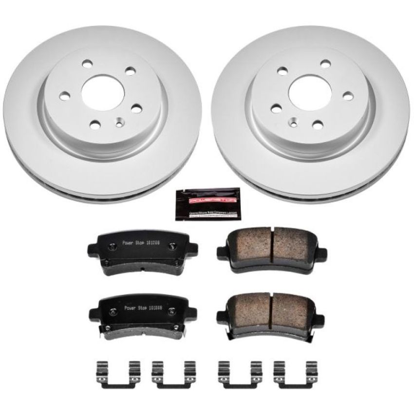 PowerStop CRK5547 Genuine Geomet Coated Rotor and Low-Dust Ceramic Brake Pad Kit