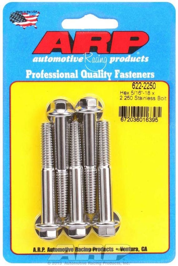 ARP ARP622-2250 S/S Bolt Kit - 6pt. (5) 5/16-18 x 2.250