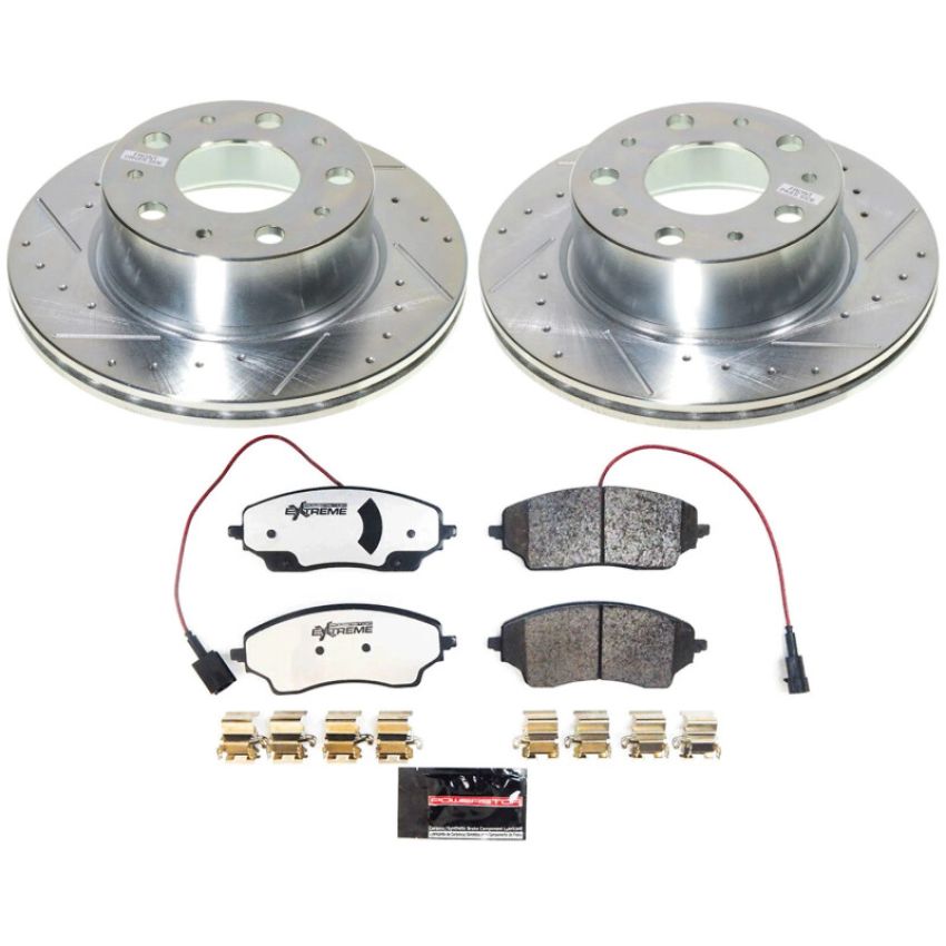 PowerStop K9138-36 Z36 Truck and SUV Carbon-Fiber Ceramic Brake Pad and Drilled & Slotted Rotor Kit