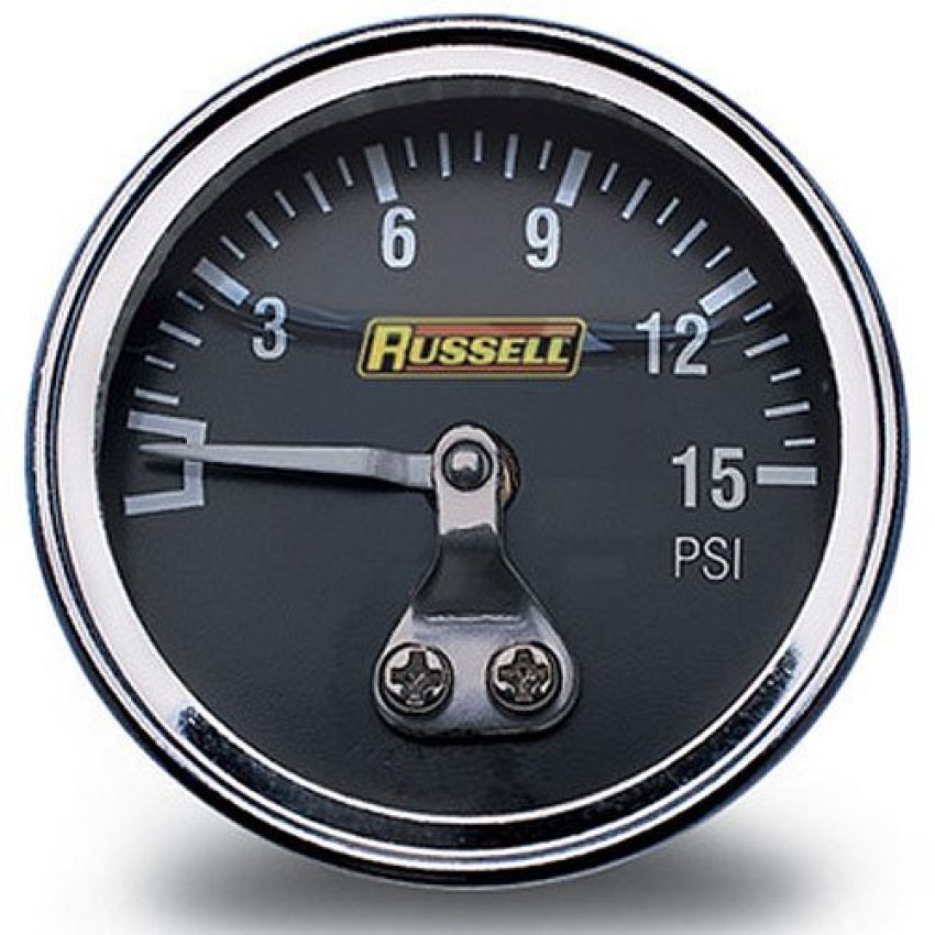 Russell Performance 15 psi fuel pressure gauge (Liquid-filled)
