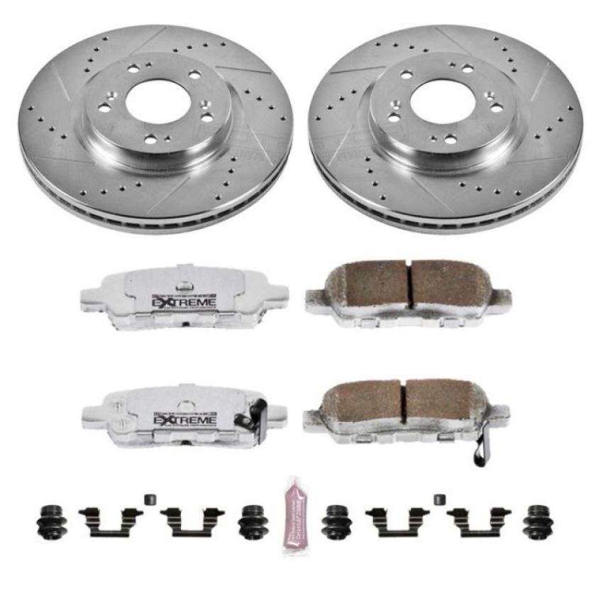 PowerStop K098-26 Z26 Street Performance Ceramic Brake Pad and Drilled & Slotted Rotor Kit