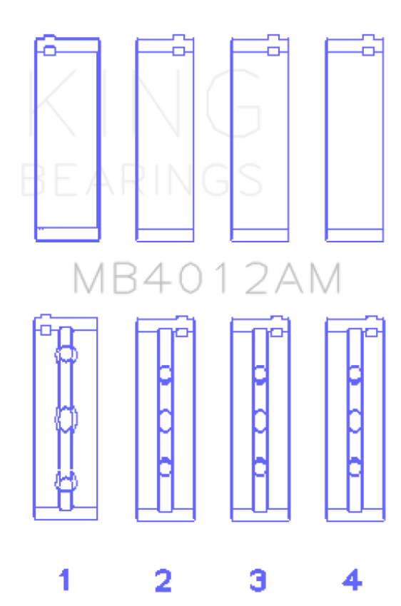 King Toyota 5VZFE Crankshaft Main Bearing Set