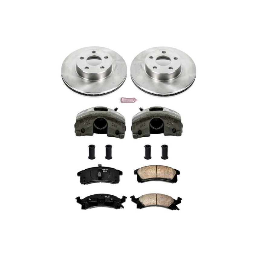 PowerStop KCOE3156 OE Stock Replacement Low-Dust Ceramic Brake Pad, Rotor and Caliper Kit