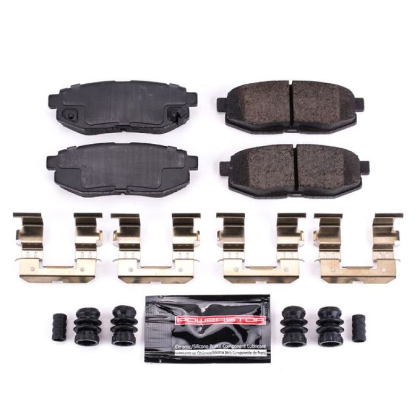 PowerStop Z23-1124 PowerStop - Z23 Daily Driver Carbon-Fiber Ceramic Brake Pads with Hardware Kit