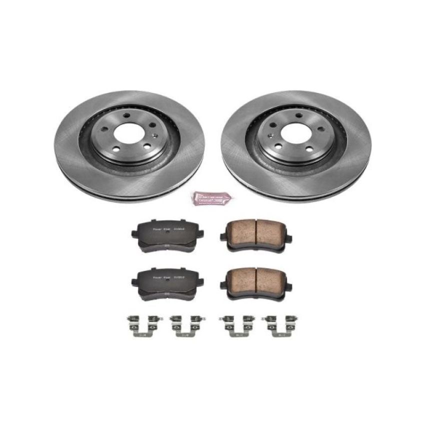 PowerStop KOE4746 OE Stock Replacement Low-Dust Ceramic Brake Pad and Rotor Kit
