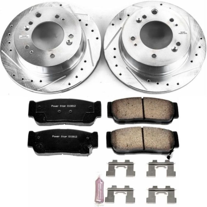 PowerStop K5910 Z23 Daily Driver Carbon-Fiber Ceramic Brake Pad and Drilled & Slotted Rotor Kit