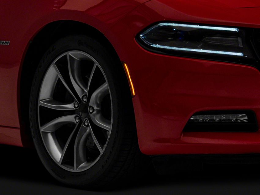 Raxiom CR5949 15-23 Dodge Charger Excluding Widebody Axial LED Side Marker Lights Front and Rear- Smoked