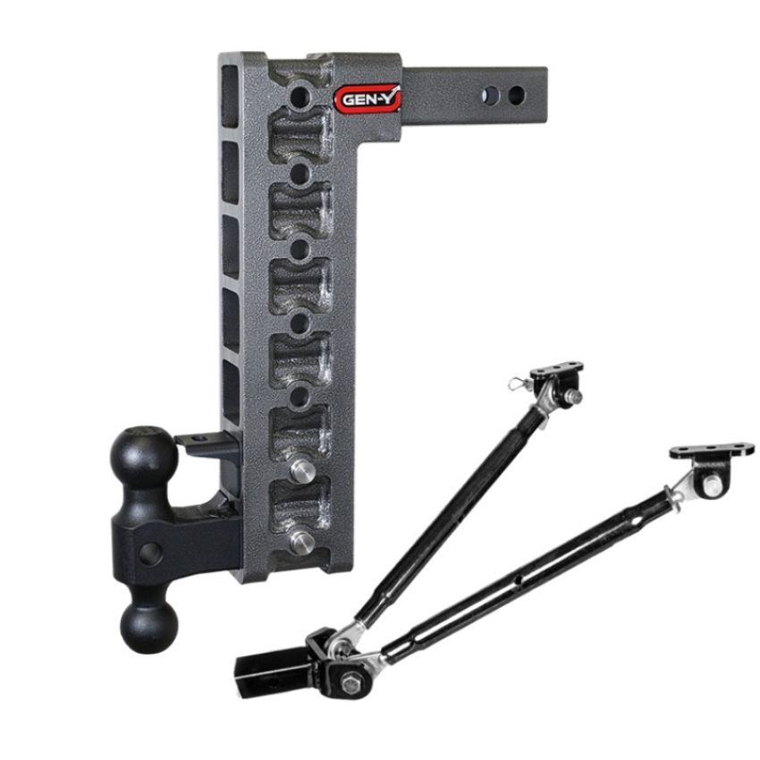 GEN-Y Hitch GH-527 Gen-Y Mega Duty 2in Shank 15in Drop 16K Hitch w/Dual-Ball/Pintle Lock/Stabilizer Kit