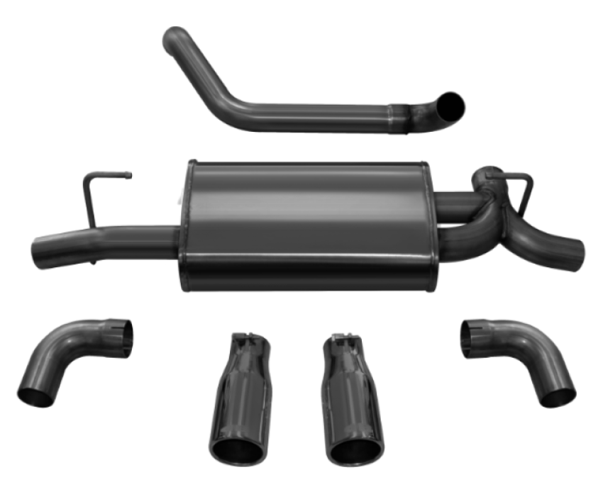CORSA Performance 21014BLK Corsa 2018-2024 Jeep Wrangler JL 2.5in Dual Rear Exit Black Tips Sport Axle-Back Exhaust