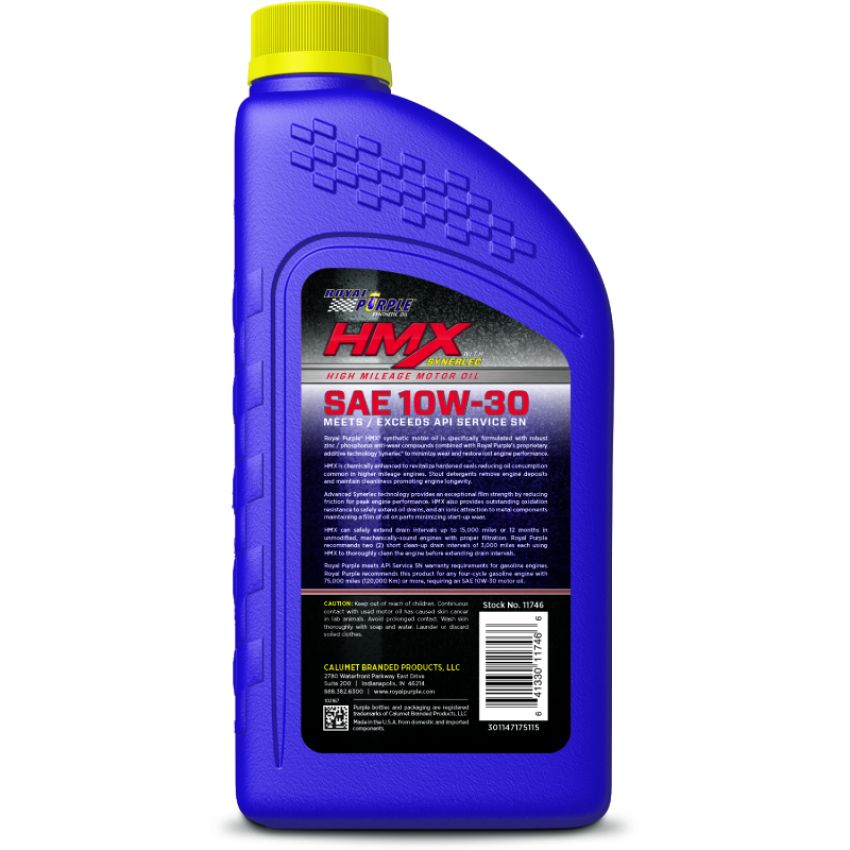 Royal Purple 11747 HMX Premium Synthetic High Mileage 10W-30 Motor Oil - 1 Quart