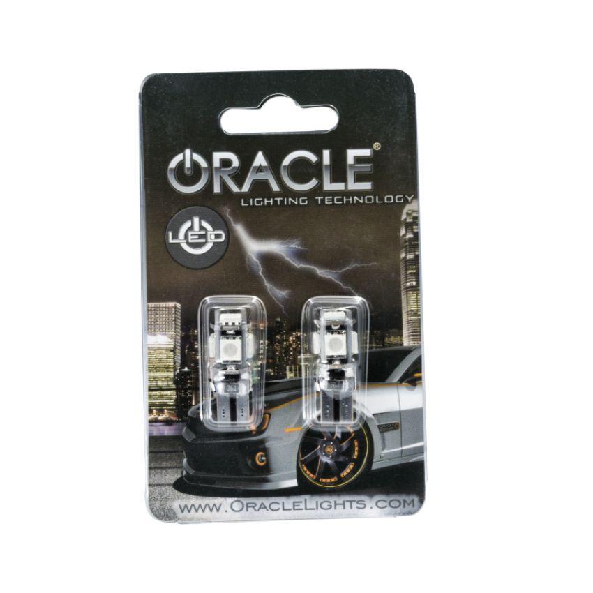 Oracle Lighting 4801-010 T10 5 LED 3 Chip SMD Bulbs, Aqua, Pair