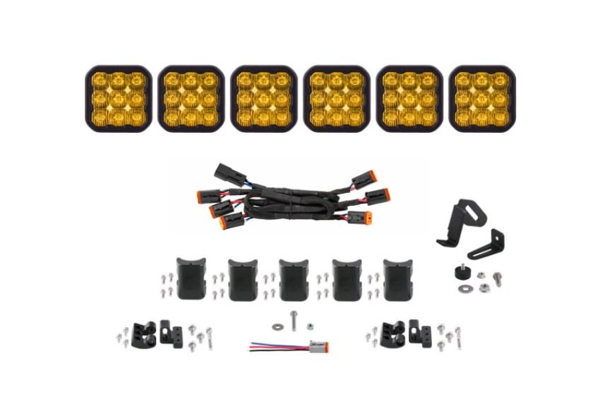 Diode Dynamics DD7211 SS5 Sport Universal CrossLink 6-Pod Lightbar - Yellow Driving