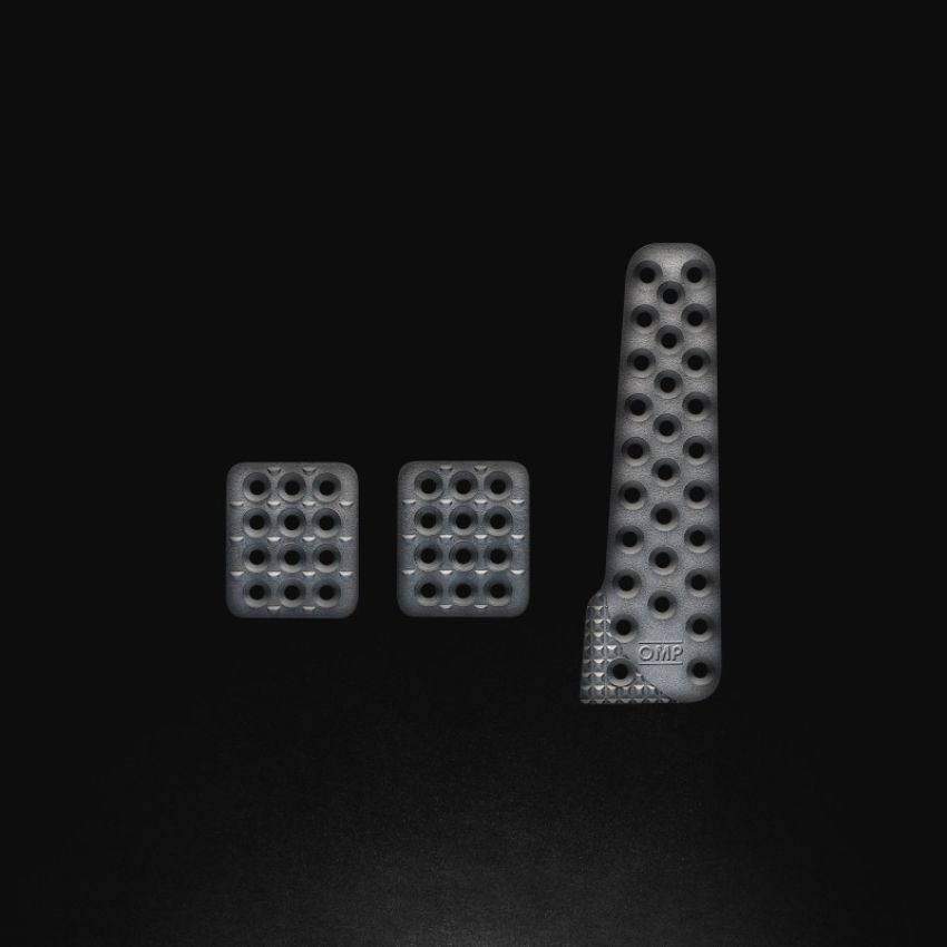 OMP RACING, INC. OMPOA0-1020-003 3 Pedal Set Sandblasted Aluminum w/ Long Gas Ped
