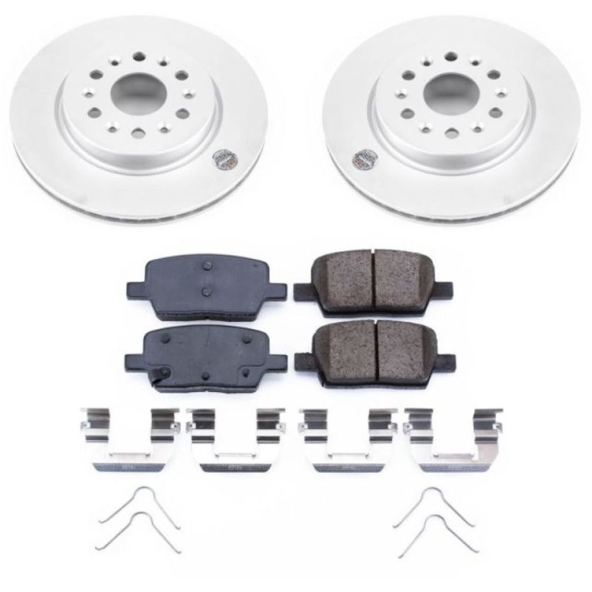 PowerStop CRK7411 Genuine Geomet Coated Rotor and Low-Dust Ceramic Brake Pad Kit