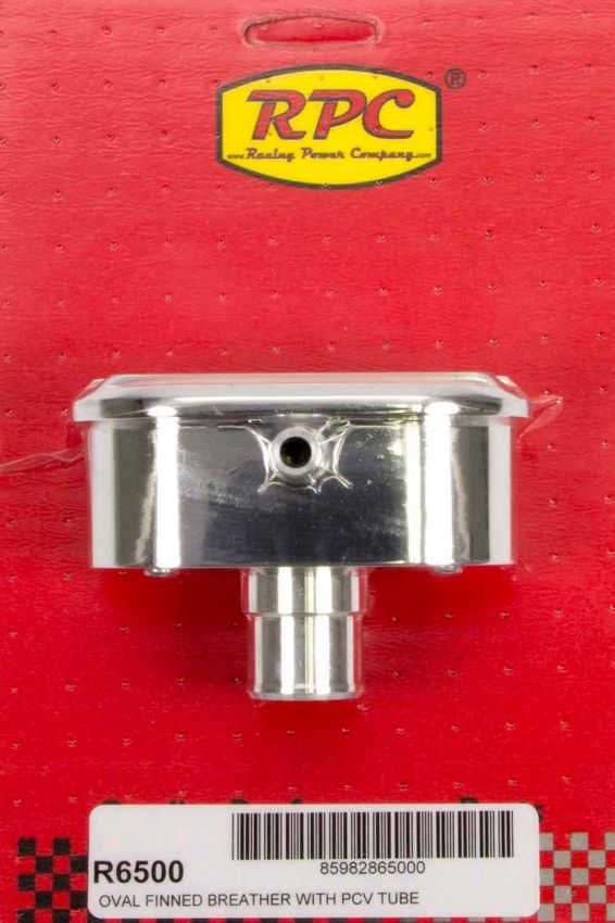 RACING POWER CO-PACKAGED RPCR6500 Alum Finned PCV Breather Polished