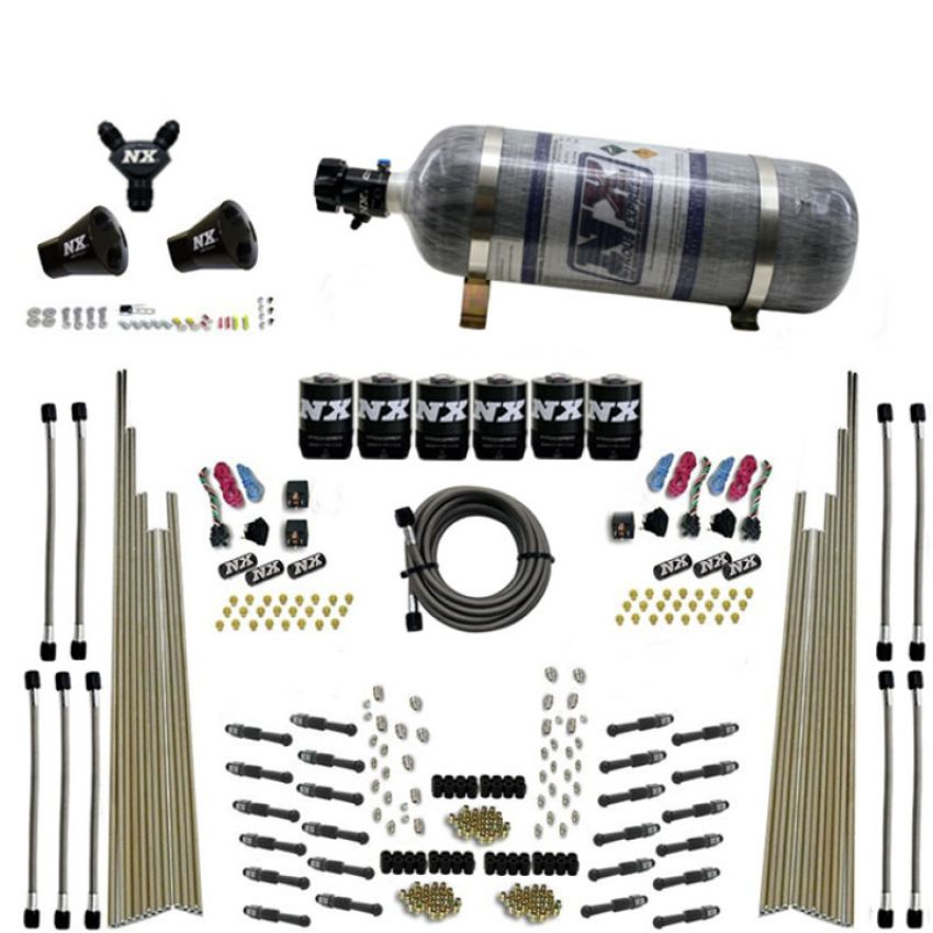 Nitrous Express 93206-12 8 CYL DRY DIRECT PORT, THREE STAGE, 6 SOLENOIDS, W/ COMPOSITE BOTTLE (200-600HP)