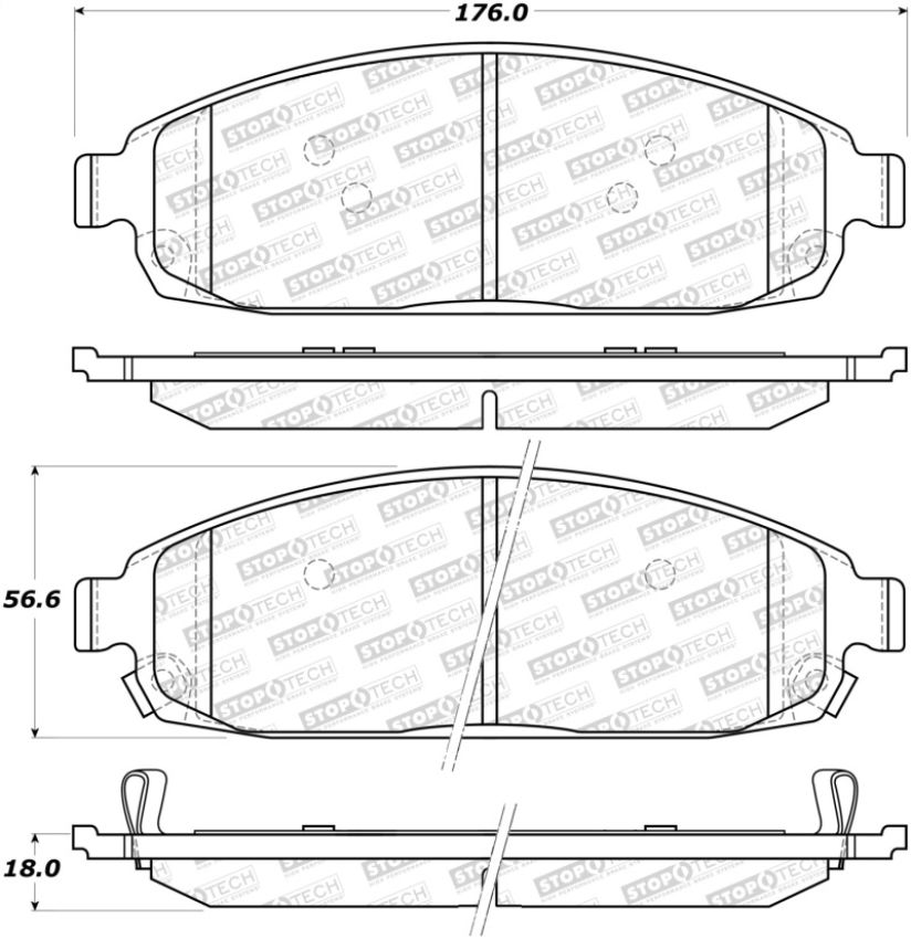 Stoptech 308.10800 Street Brake Pads