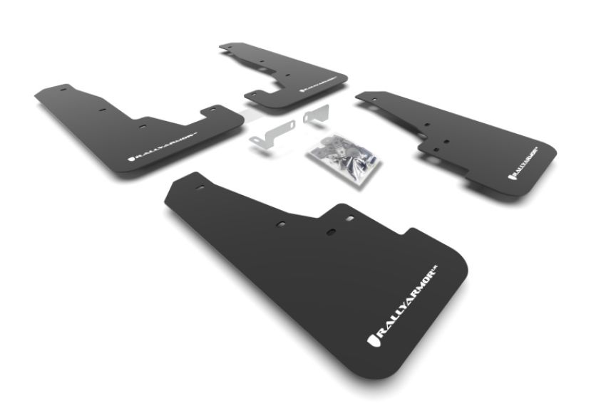 Rally Armor MF55-UR-BLK/WH Black Mud Flap/White Logo