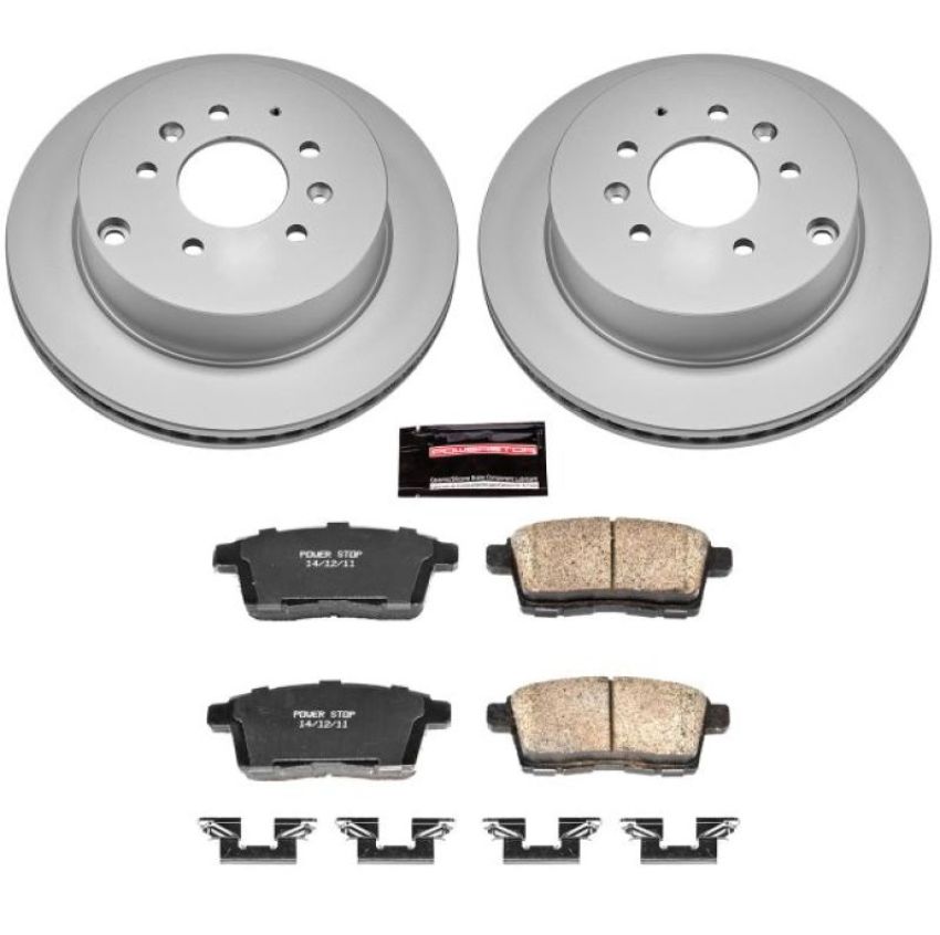 PowerStop CRK5876 Genuine Geomet Coated Rotor and Low-Dust Ceramic Brake Pad Kit
