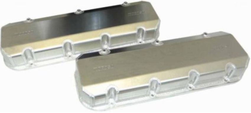 Moroso 68458 Chevrolet Big Block Valve Cover w/Billet Rail - 3in - Exhaust Pockets/Intake Tubes - Aluminum