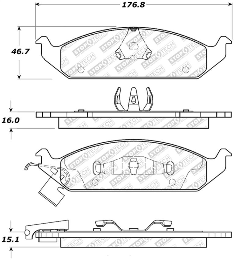 Stoptech 305.06500 Street Select Brake Pads - Front