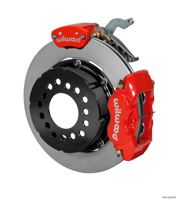 Wilwood 140-14224-R Forged Dynalite P/S Rear Kit w/MC4 P-Brake Red Chev 12 Bolt w/Clip Eliminator