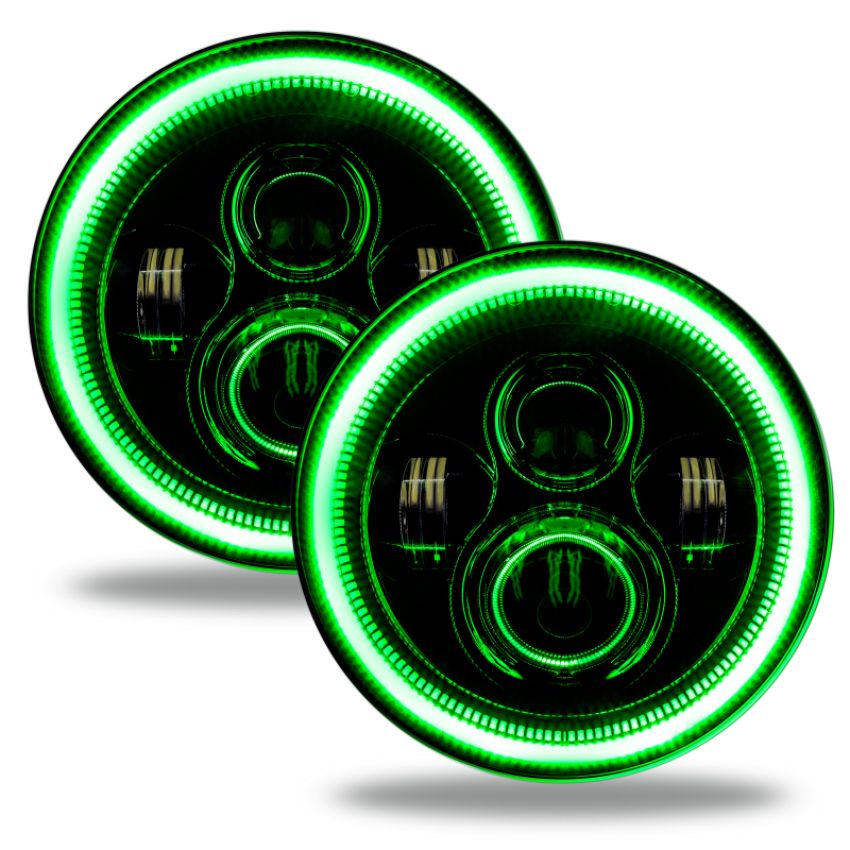 7in High Powered LED Headlights Black Bezel