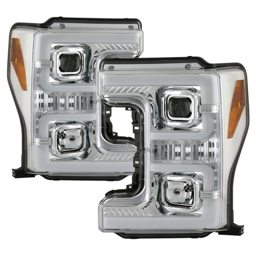 SPYDER 5086273 Projector Headlights - Switch Back Sequential Turn Signal Light Bar - Chrome
