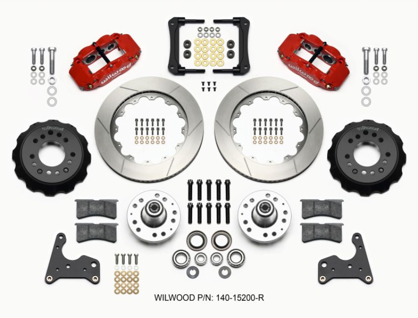 Wilwood 140-15200-R Narrow Superlite 6R Front Hub Kit 14.00in Red 65-72 CDP C Body -Drum