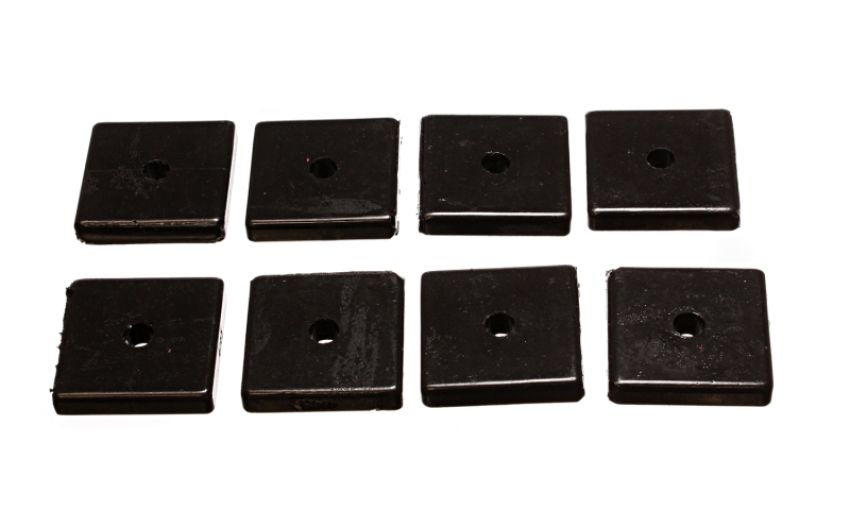 Energy Suspension 9.9534G Square Pad Set 2-1/16in Length x 2-1/16in Width x 3/8in Hole ID x 3/8in H-Black