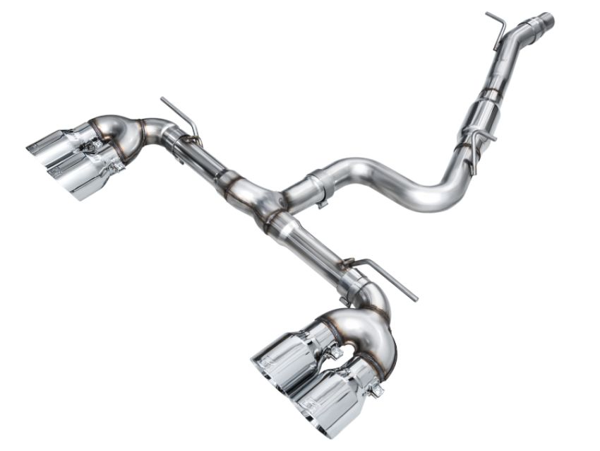 AWE Tuning 3020-42658 AWE MK8 Volkswagen Golf R 3in Track Edition Quad Exhaust - Chrome Silver Tips