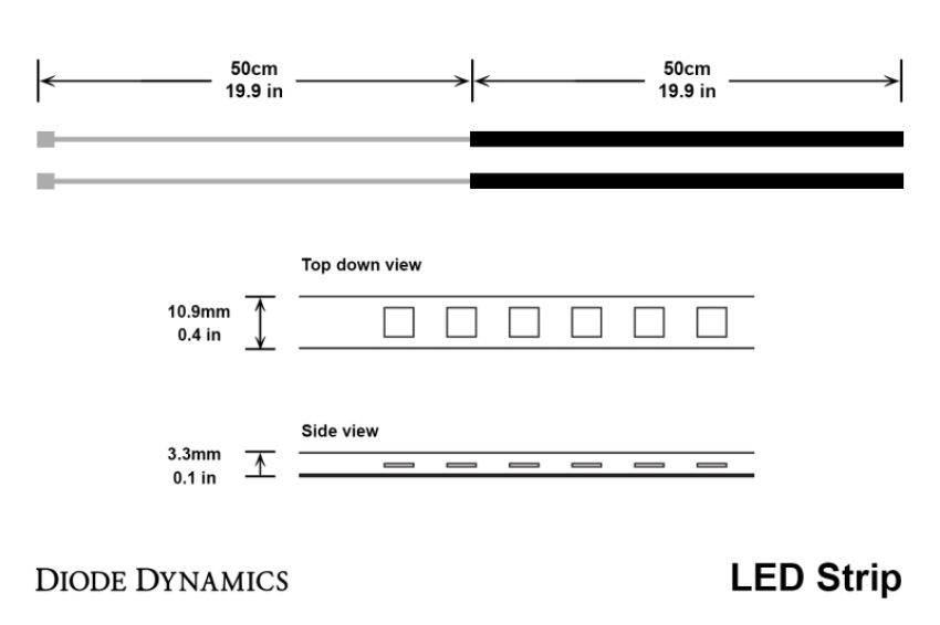 Diode Dynamics DD2207 LED Strip Lights - Blue 200cm Strip SMD120 WP