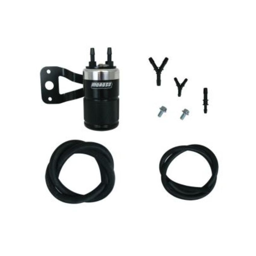 Moroso 85718 H-D Twin Cam (w/Vance & Hines VO2 Air Cleaner Excl VO2 90) Air Oil Separator - Blk & Polished