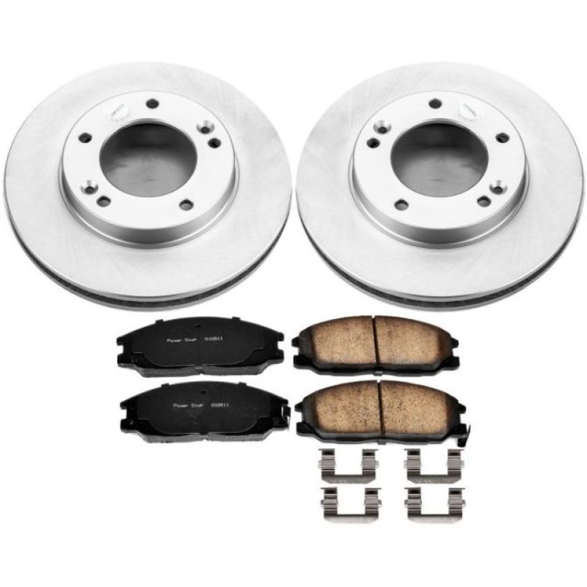 PowerStop CRK5899 Genuine Geomet Coated Rotor and Low-Dust Ceramic Brake Pad Kit