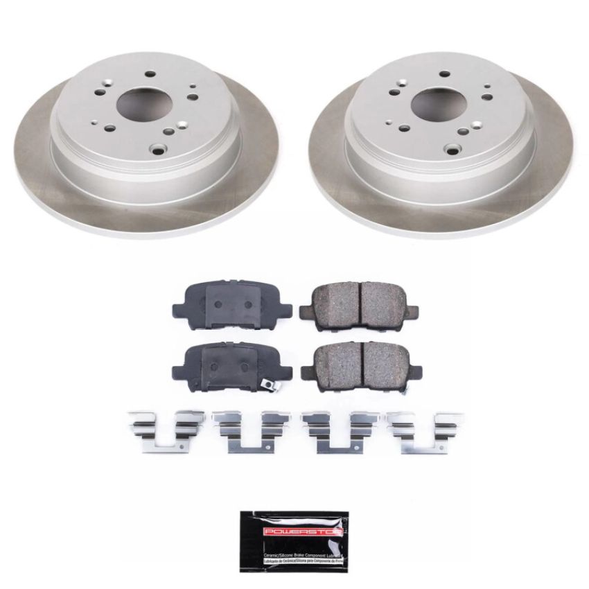 PowerStop SC5502 Semi-Coated Rotor and Low-Dust Ceramic Brake Pad Kit