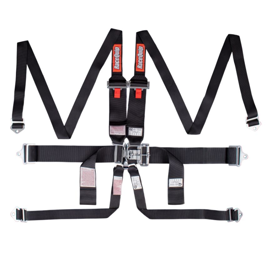 Racequip 718008 Black L & L 6pt HNR Seat Belt