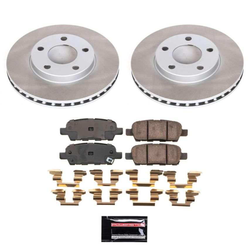 PowerStop SC9064 Semi-Coated Rotor and Low-Dust Ceramic Brake Pad Kit