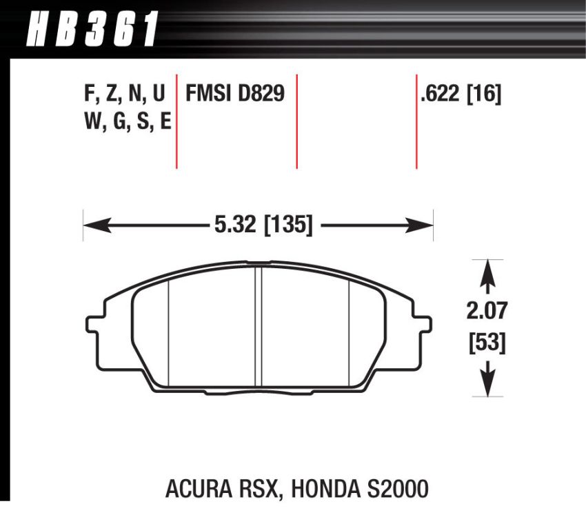 Hawk Performance HB361N.622 HP Plus Disc Brake Pad