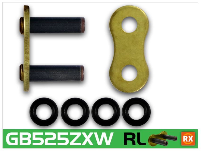RK Chain GB525ZXW-RL 525ZXW Rivet Link - Gold