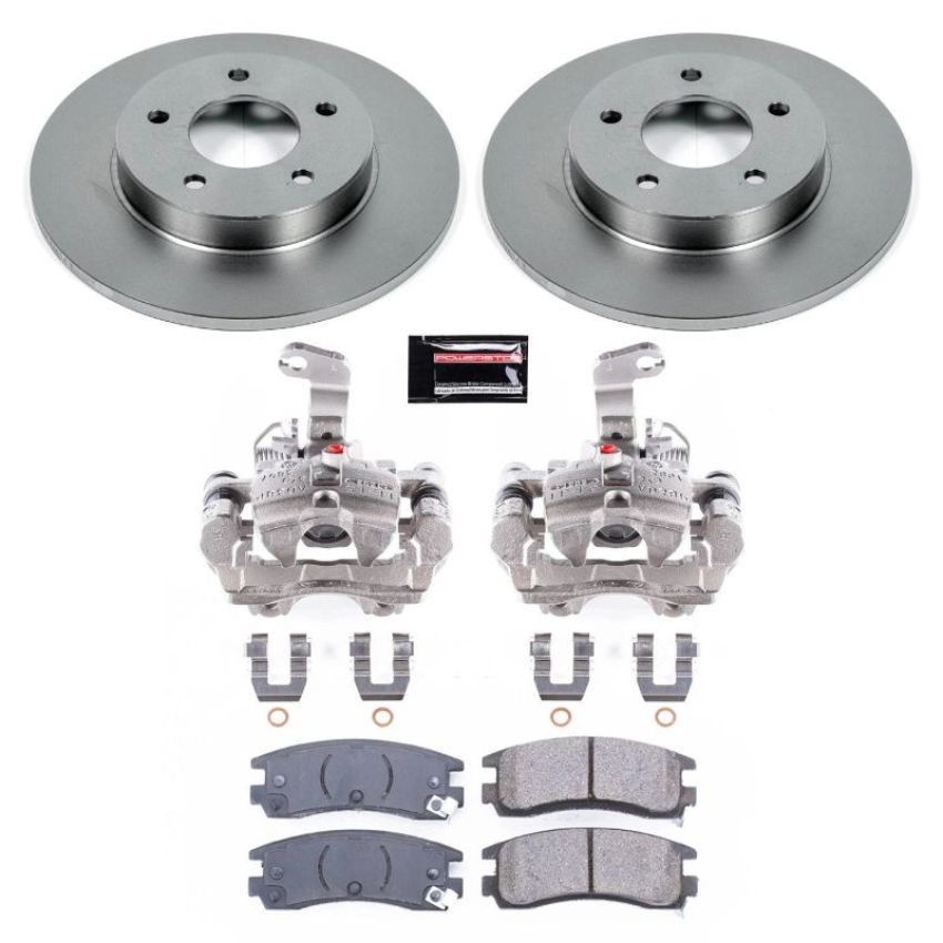 PowerStop KCOE1526B OE Stock Replacement Low-Dust Ceramic Brake Pad, Rotor and Caliper Kit