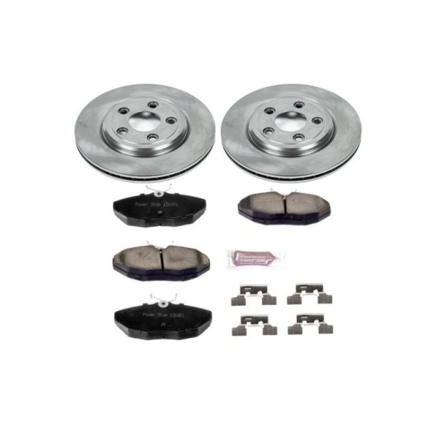 PowerStop KOE3141 OE Stock Replacement Low-Dust Ceramic Brake Pad and Rotor Kit