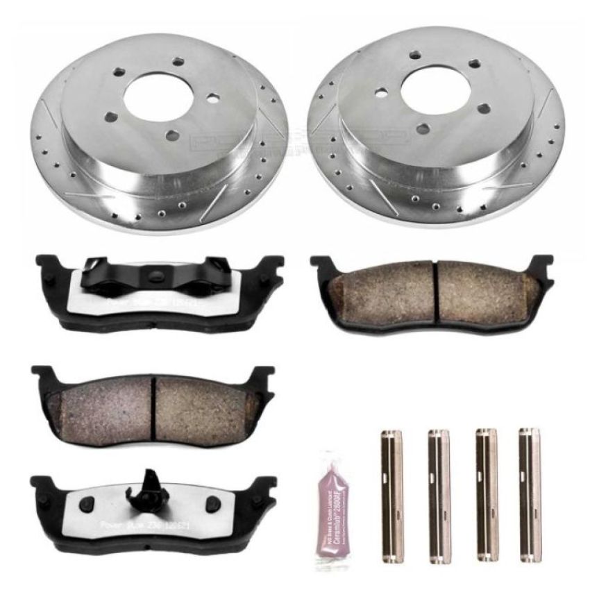 PowerStop K1913-36 Z36 Truck and SUV Carbon-Fiber Ceramic Brake Pad and Drilled & Slotted Rotor Kit