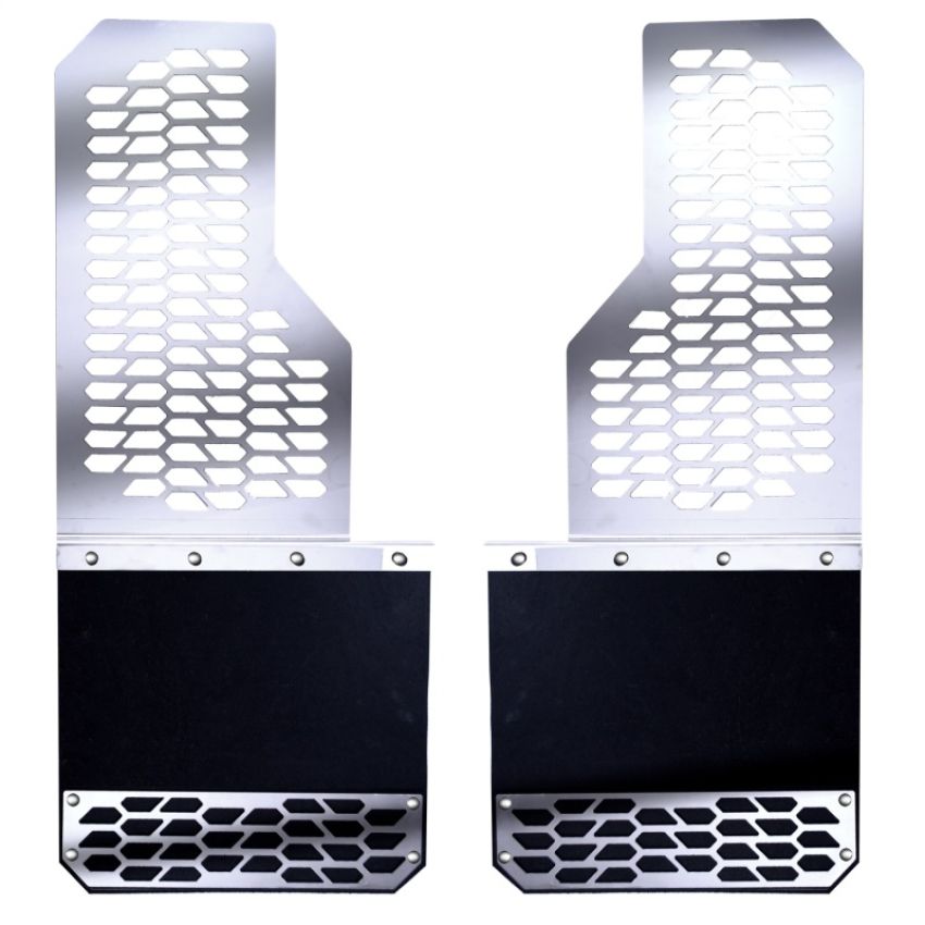 Putco 78060 10-18 Ram HD Dually - (Fits Front) - Set of 2 Mud Skins - Polished SS w/ Hex Shield