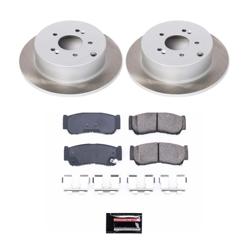 PowerStop SC4694 Semi-Coated Rotor and Low-Dust Ceramic Brake Pad Kit