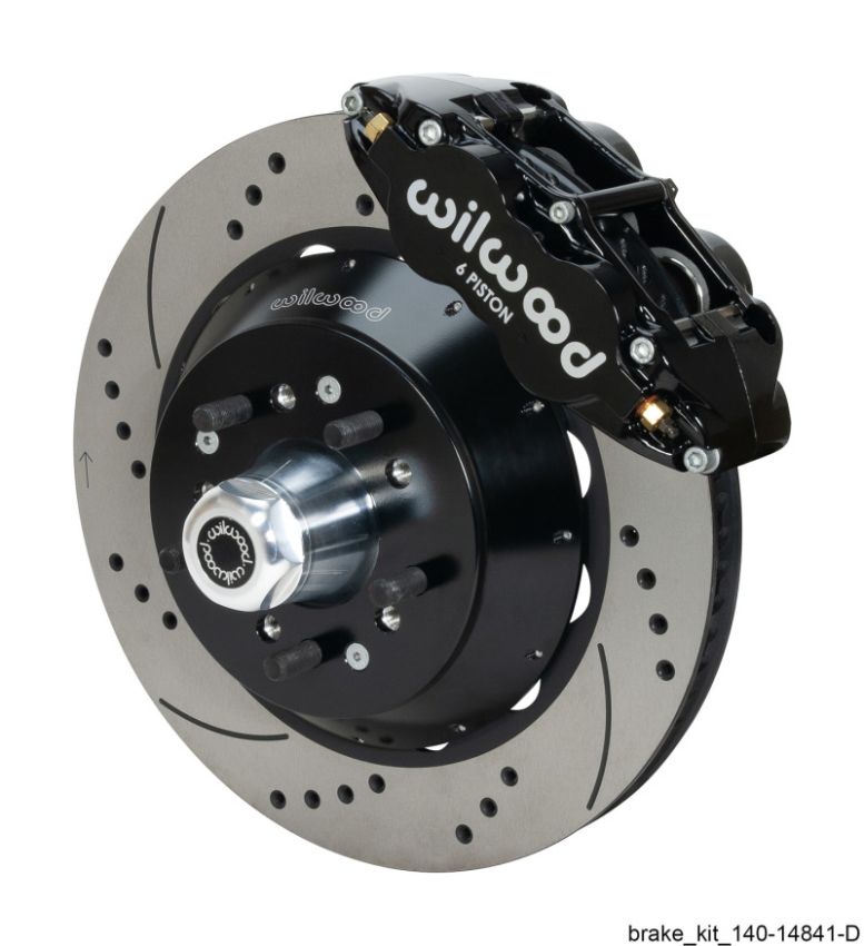 Wilwood 140-14841-D Narrow Superlite 6R Black Front Big Brake Kit Ford 14in Drilled/Slotted Rotor