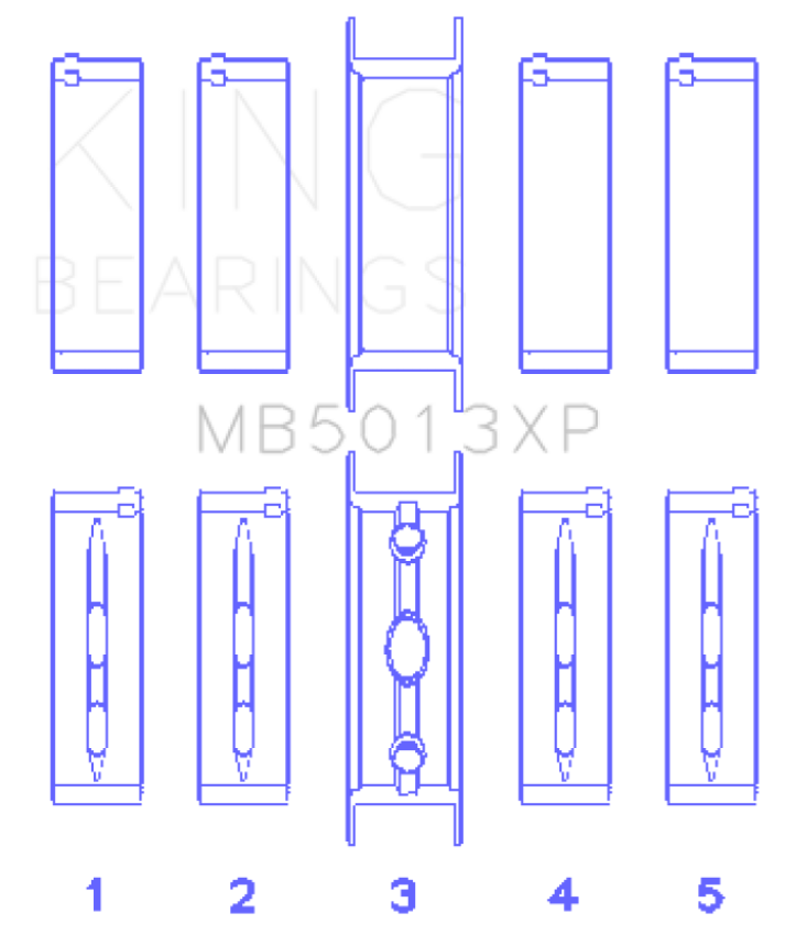 King Engine Bearings MB5013XP King Chevy LS1/LS6/LS3 Performance Main Bearing Set - Size STD