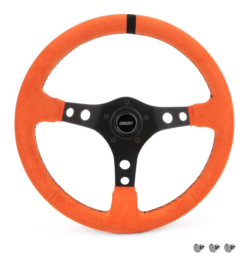GRANT GRT8519 Ultrasuede Steering Wheel Race Orange