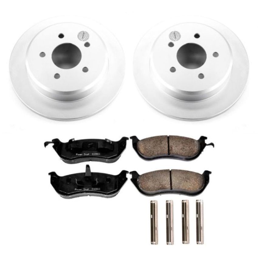 PowerStop CRK1331 Genuine Geomet Coated Rotor and Low-Dust Ceramic Brake Pad Kit