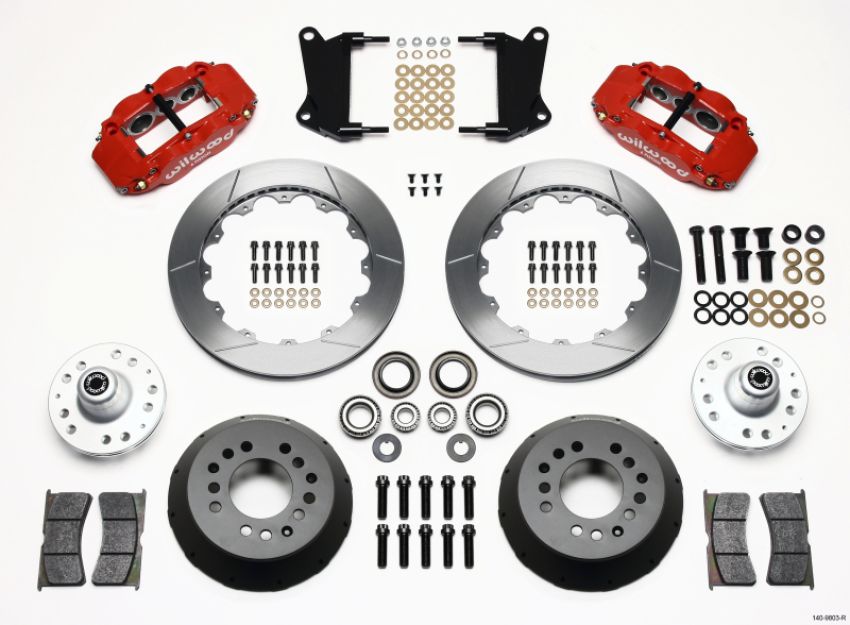 Wilwood 140-9803-R Narrow Superlite 6R Front Hub Kit 12.88in Red 67-69 Camaro 64-72 Nova Chevelle